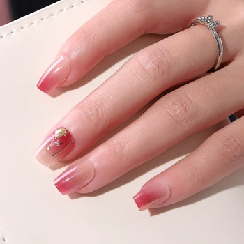 CNHIDS Носимые накладные ногти С градиентным Цветным дизайном, искусственные Короткие накладные ногти, Надавливающие на кончики ногтей
