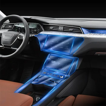 Автомобильная прозрачная приборная панель из ТПУ, Навигационный экран, Защитная пленка, Набор наклеек на внутреннюю консоль для Audi Etron 55 Quattro 2020