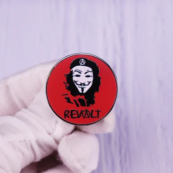 Анонимный значок-булавка Revolt Anarchy