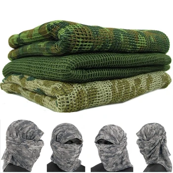 Камуфляжный шарф, Вуаль для спорта на открытом воздухе, Военные Тактические шарфы, Армейский Камуфляжный Сетчатый Шарф, Камуфляжный шарф для рыбалки, охоты, Дышащий