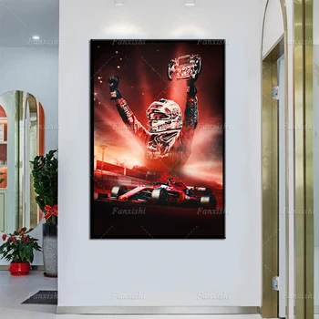 Легендарный автогонщик Красная машина Формулы-1 Портретный плакат, настенные художественные принты, холст, живопись, HD Модульные картины, декор для дома, гостиной