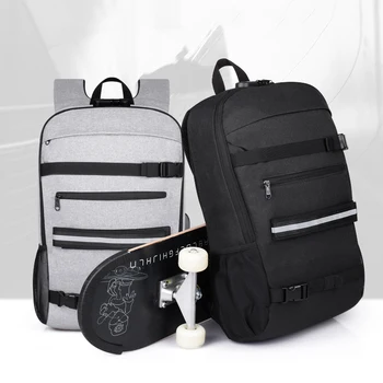 Противоугонный кодовый замок USB-зарядка, холщовый рюкзак для скейтборда, Мужская Женская сумка для фитнеса, компьютерная сумка для путешествий, сумка для лонгборда