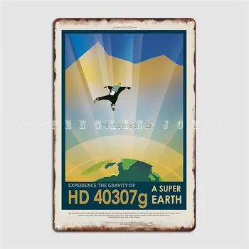Экзопланета Суперземля Exoplanet Туристическое Бюро Jpl Туристический Плакат Видение Планет Будущего Металлическая Табличка Плакат Клубная Вечеринка